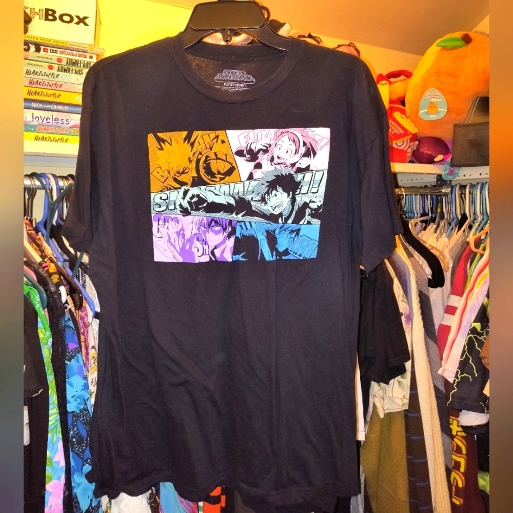 Graphic Anime T-Shirt My Hero Academia Manga Black